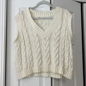 Altered state, white/cream sweater, vest, size XS